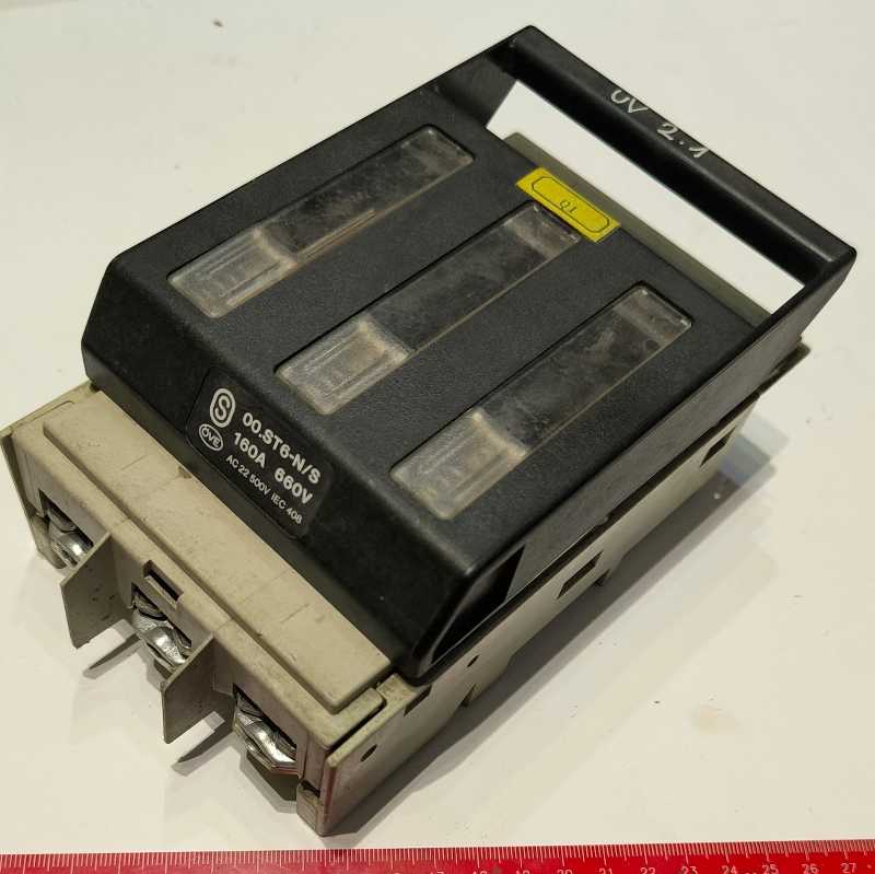 není skladem - pojistkový odpínač 00.ST6-N 3 x NH00: 20-160A .. použitý / used