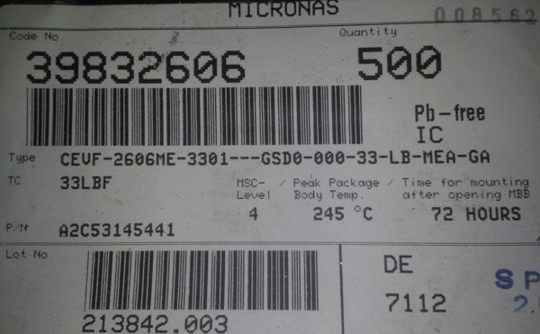 CEVF-2606ME-3301 - procesor s ROM   .. cena na dotaz / price on request