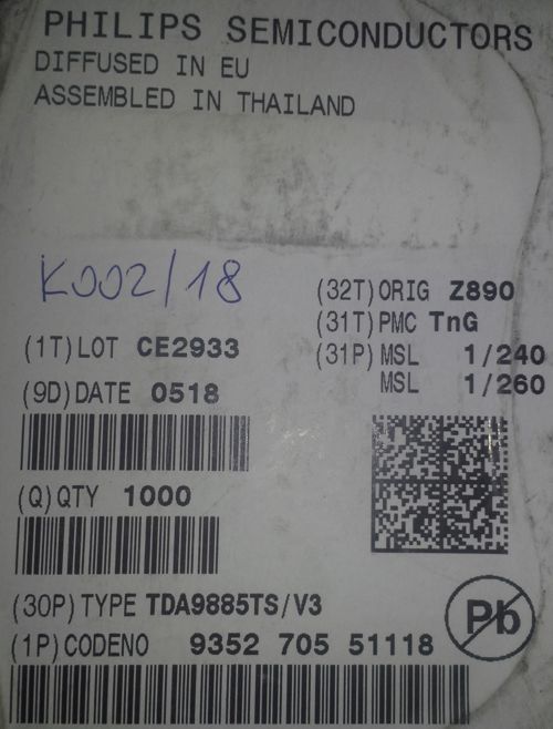 TDA9885TS/V3 - I2C-bus controlled singl   .. cena na dotaz / price on request