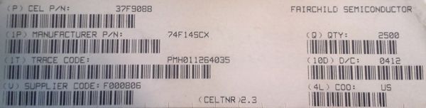 74F14SCX  - Hex Inverter Schmitt Trigger, SMD .. balení 100ks za 100Kč