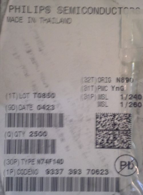 N74F14D - Hex inverter Schmitt trigger  .. balení 100ks za 100Kč