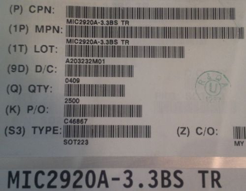 MIC2920A-3.3BS - 400mA Low-Dropout V.Reg   .. cena na dotaz / price on request