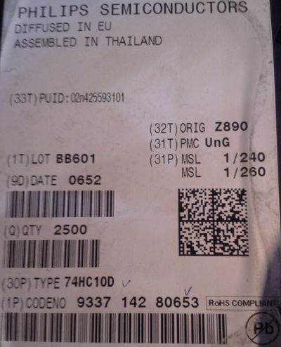 74HC10D - Triple 3-input NAND gate    .. balení 50ks za 100Kč