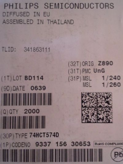 74HCT574D  .. balení 50ks za 100Kč