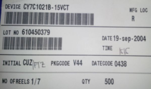 CY7C1021B-15VCT-1-Mbit (64Kx16) StaticRAM   .. cena na dotaz / price on request
