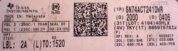 SN74ACT241DWR - OCTAL BUFFERS/DRIVERS WI .. balení 20ks za 100Kč
