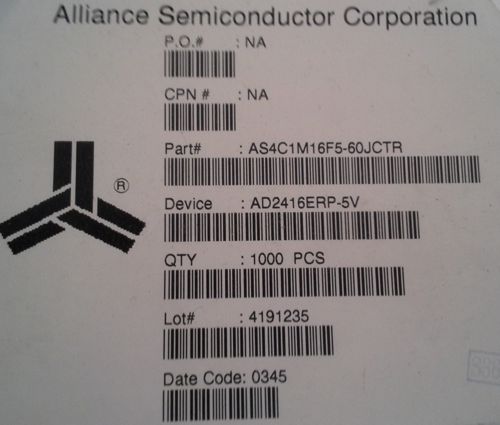 AS4C1M16F5-60JCTR - 5V 1M X 16 CMOS DRAM .. balení 1000ks