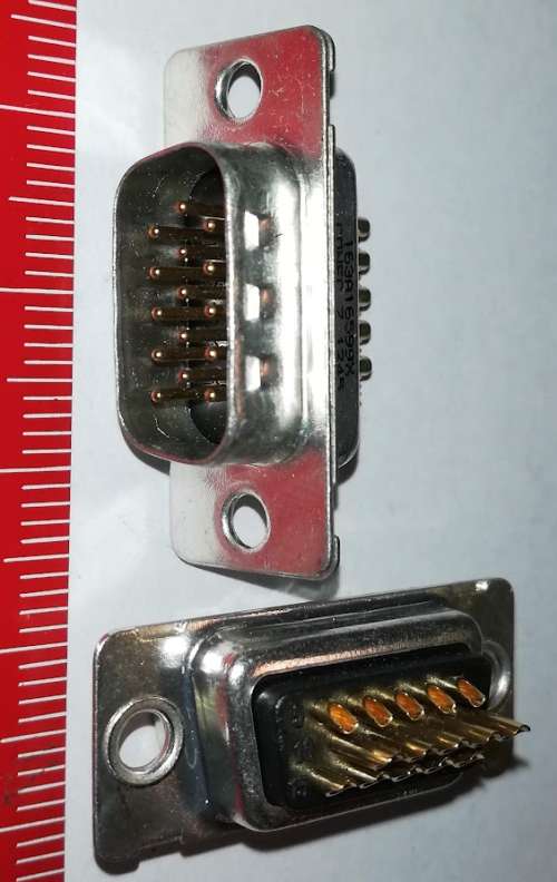 163A16599X - 15 Position D-Sub, High Density Plug, Male Pins Connector