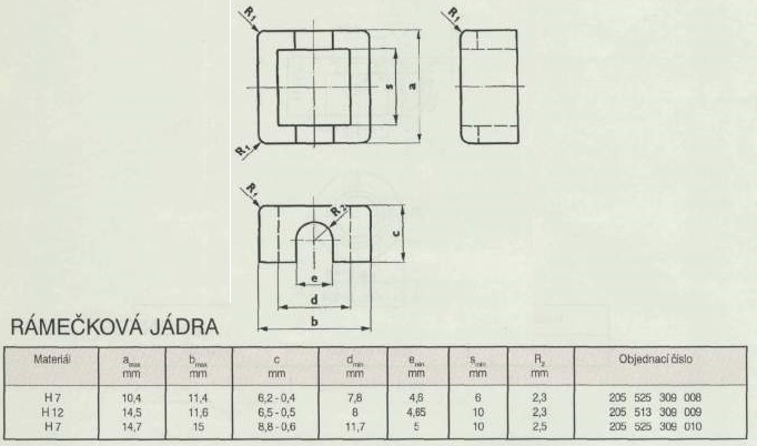 Rámečkové jádro H7 feritové .. balení 200ks za 100Kč
