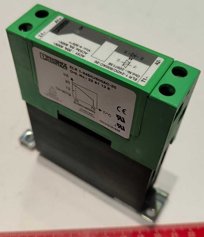 2297138 - Polovodičová relé – SSR ELR 1-24DC/600AC/20 SINGLE PHASE 24Vdc .. použitý / used .. cena na dotaz / price on request