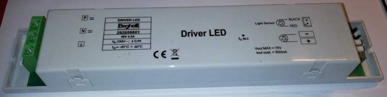 Driver LED Beghelli 292658601 - 58V 0,5A
