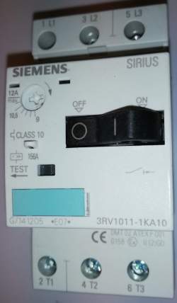 3RV1011-0HA10 - Ochranný jistič motoru  0,55-0,8A, N spoušť 10A Siemens Sirius Innovation .. cena na dotaz / price on request