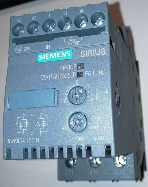 3RW3014-1BB04 Softstartér - SIRIUS,vel.S00,200-480VAC,24V AC/DC, 6,5A, 3kW/400V, 24V AC/DC .. cena na dotaz / price on request