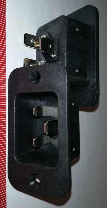 4798.9200 - Power Entry Connector Receptacle, Male Blades IEC 320-C20 Panel Mount, Flange