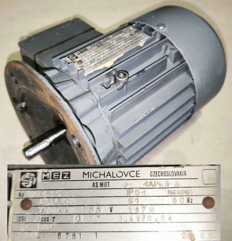 4AP63-4 - 3f motor 0,18kW 1670 ot. MEZ, starší typ .. použitý / used   .. cena na dotaz / price on request