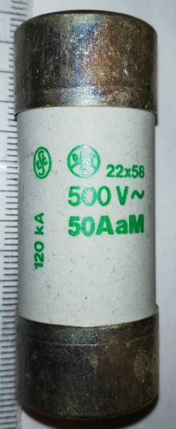 pojistka 50AaM 50A, 22x58