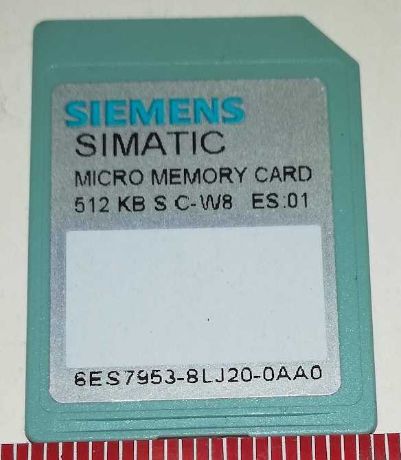 SIMATIC S7-300 ET200S: 6ES7 953-8LJ20-0AA0 MMC 512kByte, 3,6V NFLASH, pro CPU S7-300 / C7 / ET200S  .. použitý / used  .. cena na dotaz / price on request