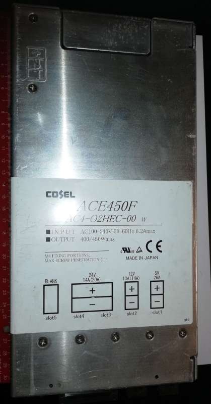 Cosel ACE450F Modular Power Supply AC4-O2HEC-00 .. použitý / used   .. cena na dotaz / price on request