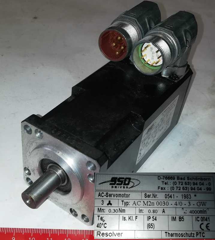 ACM2n0030-4/0-3-GW - 0.3Nm x 4000RPM x 230V AC Servo-Motor With Smooth Shaft & Resolver  .. použitý / used    .. cena na dotaz / price on request