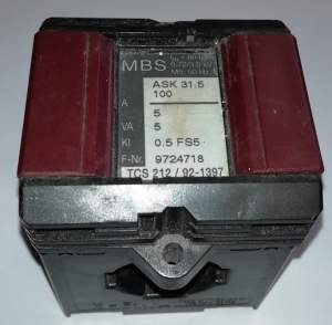 proudový transformátor MBS ASK 31.5 100A/5A