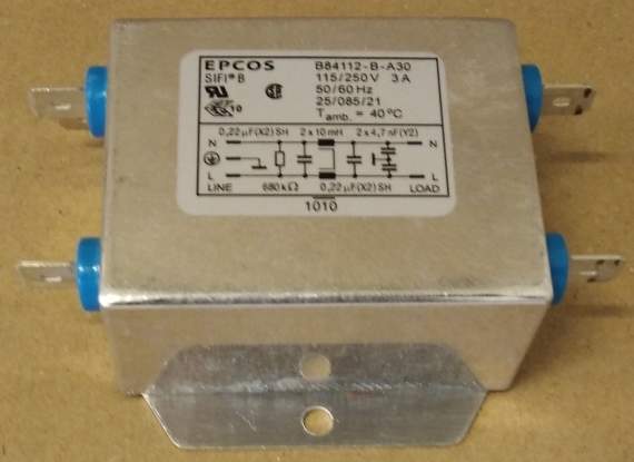 EPCOS B84112-B-A30 - Power Line Filter 115/250V 3A