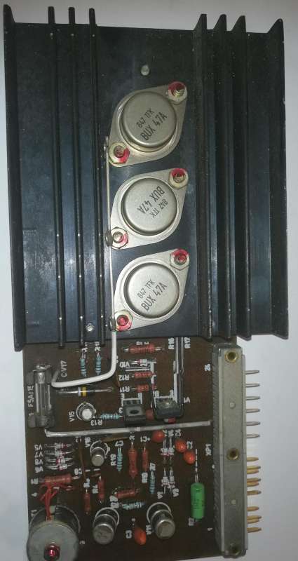 není skladem - deska s 3x BUX47A, chadič + různé, na ND