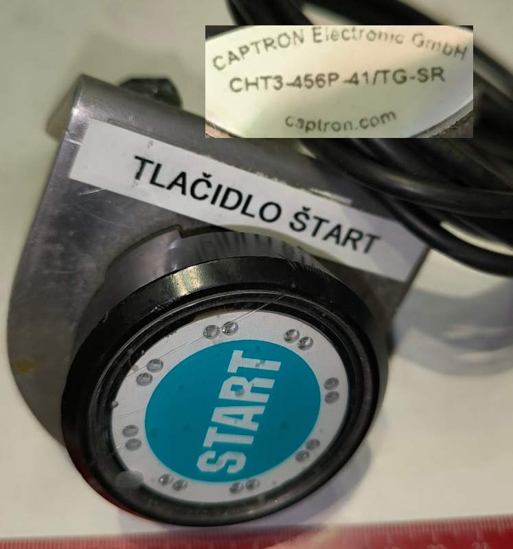 CHT3-456P-41/TG-SR  - Kapacitní tlačítko Captron, modrá barva  .. použitý / used, z demontáže