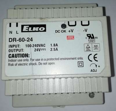 DR-60-24 - zdroj Mean Well - Rail mounted PSU (DIN) 24 V DC 2.5 A 60 W