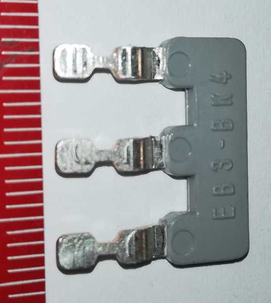 EB3-BK4 - 0801144 - Vložný můstek, 3pólový, pro pásové svornice BK 4, Phoenix contact