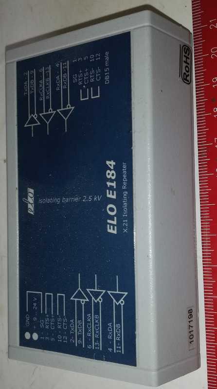 ELO E184 - X.21 Isolating Repeater  .. použitý / used   .. cena na dotaz / price on request