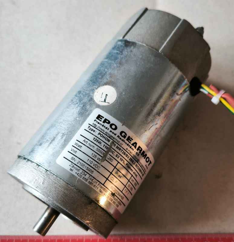EPO GEARMOT- motor 125W 110Vdc S3 10%, otestovaný  .. použitý / used   .. cena na dotaz / price on request