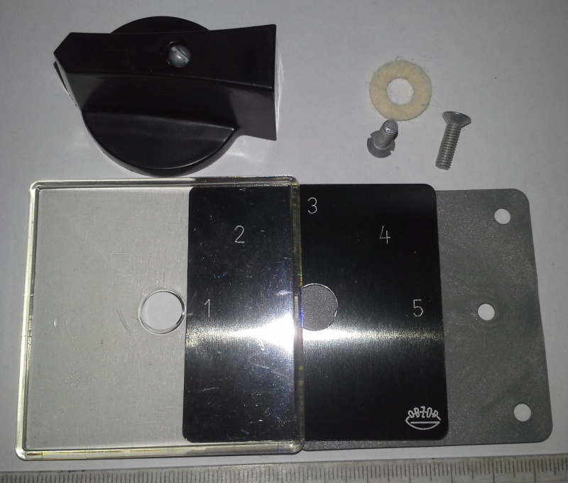 štítek OBZOR 1-5 s knoflíkem, sada, nepoužité