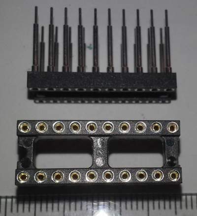 není skladem - patice precidip DIN20, dlouhé nohy ... balení 7ks za 100Kč