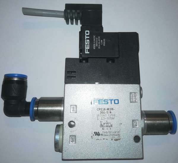FESTO sestava CPE18-M1H-3GL-1/4 + MSEB-3-24VDC, demontáže