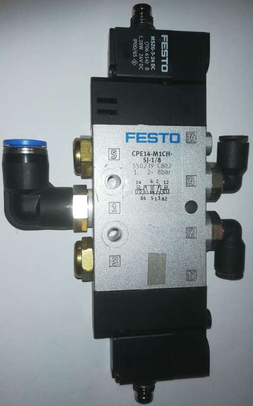FESTO sestava CPE14-M1CH-5J-1/8 + 2xMSZG-3-24VDC, demontáže