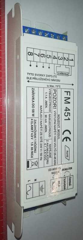 není skladem - FM451 - nouzový modul k zářivce