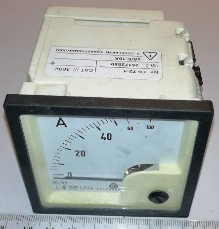 Fb72-1 - panelmeter 50/5A, 70x70x70mm, z demontáže  .. cena na dotaz / price on request
