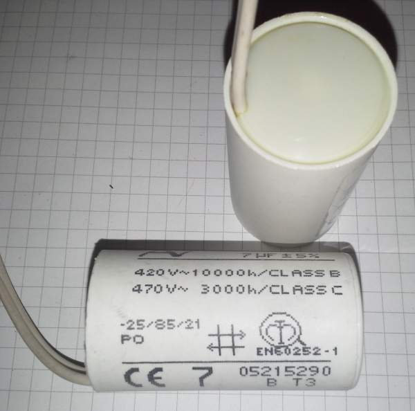 odrušovací C - 7uF 420Vstr