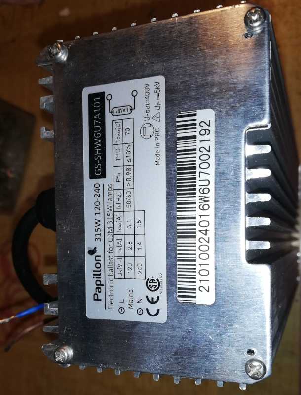 GS-SHW6U7A101 - electronic ballast for CDM 315W lamps   .. cena na dotaz / price on request