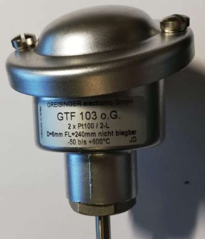GTF103 Greislinger - 2xPt100/2-L d 6mm, FL-240mm -50-+600°C   .. cena na dotaz / price on request