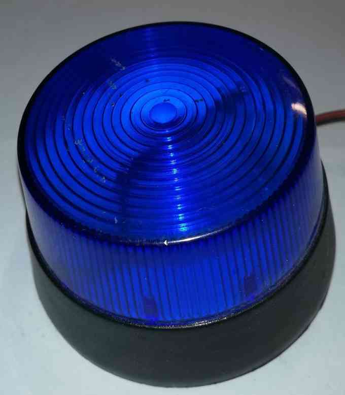 Maják modrý -  Velleman HAA40 12V-  Zábleskové světlo, použité, testováno