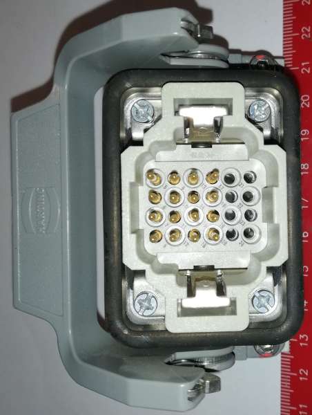 konektory HARTING samec -  použitý / used, částečně osazen