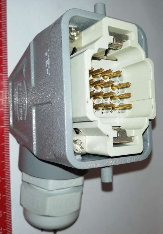 konektory HARTING samec -  použitý / used, částečně osazen (005)