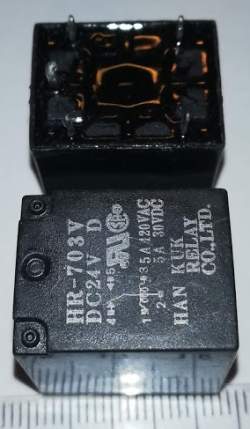 relé HR-703V 24VDC pájený
