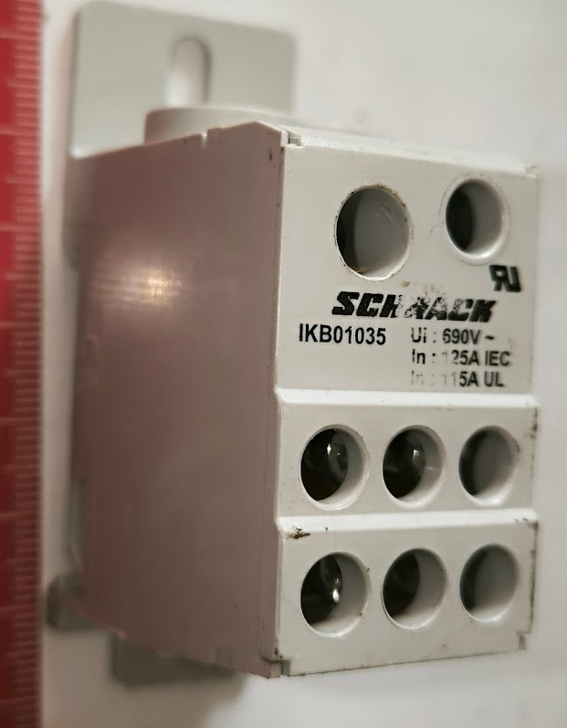 SCHRACK IKB01035-- Distribuční blok 1-pólový 125A, přívod 1x 35mm², vývod 6x 16mm
