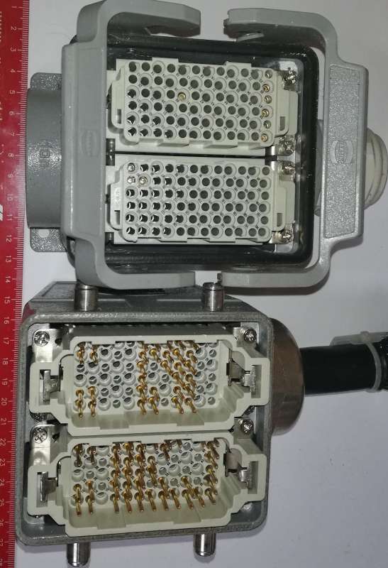 konektory HARTING sada -  použitý / used, částečně osazen (006)