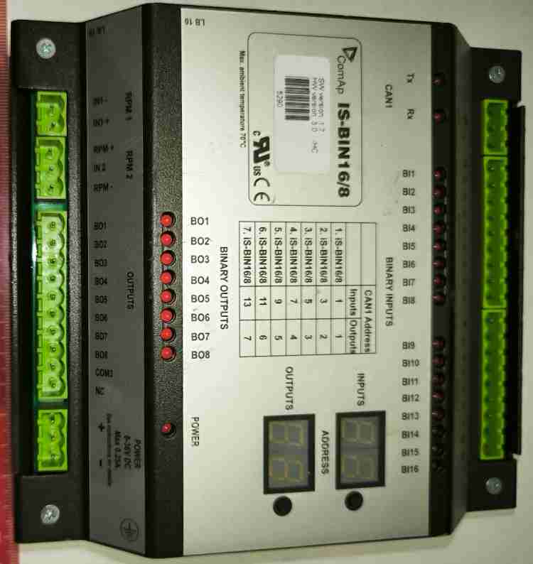 ComAp IS-BIN16/8 - Binary Input/Output Module  .. použitý / used.. cena na dotaz / price on request