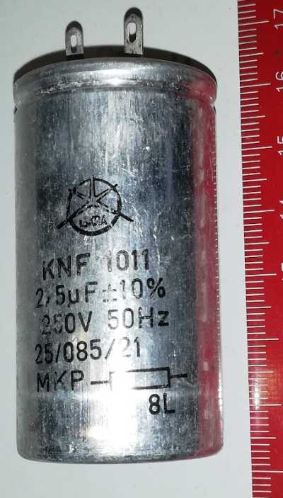 2,5uF/250V~ zářivkový kondenzátor KNF-1011