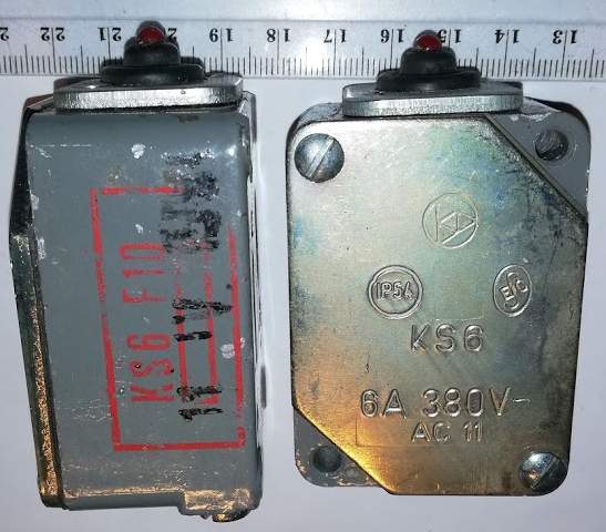 koncový spínač KS6F01 6A, 1x rozpínací, starší .. cena na dotaz / price on request