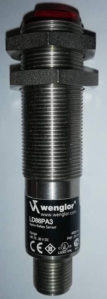 není skladem - Optický snímač LD86PA3, M18, 6000mm, PNP, NO+NC